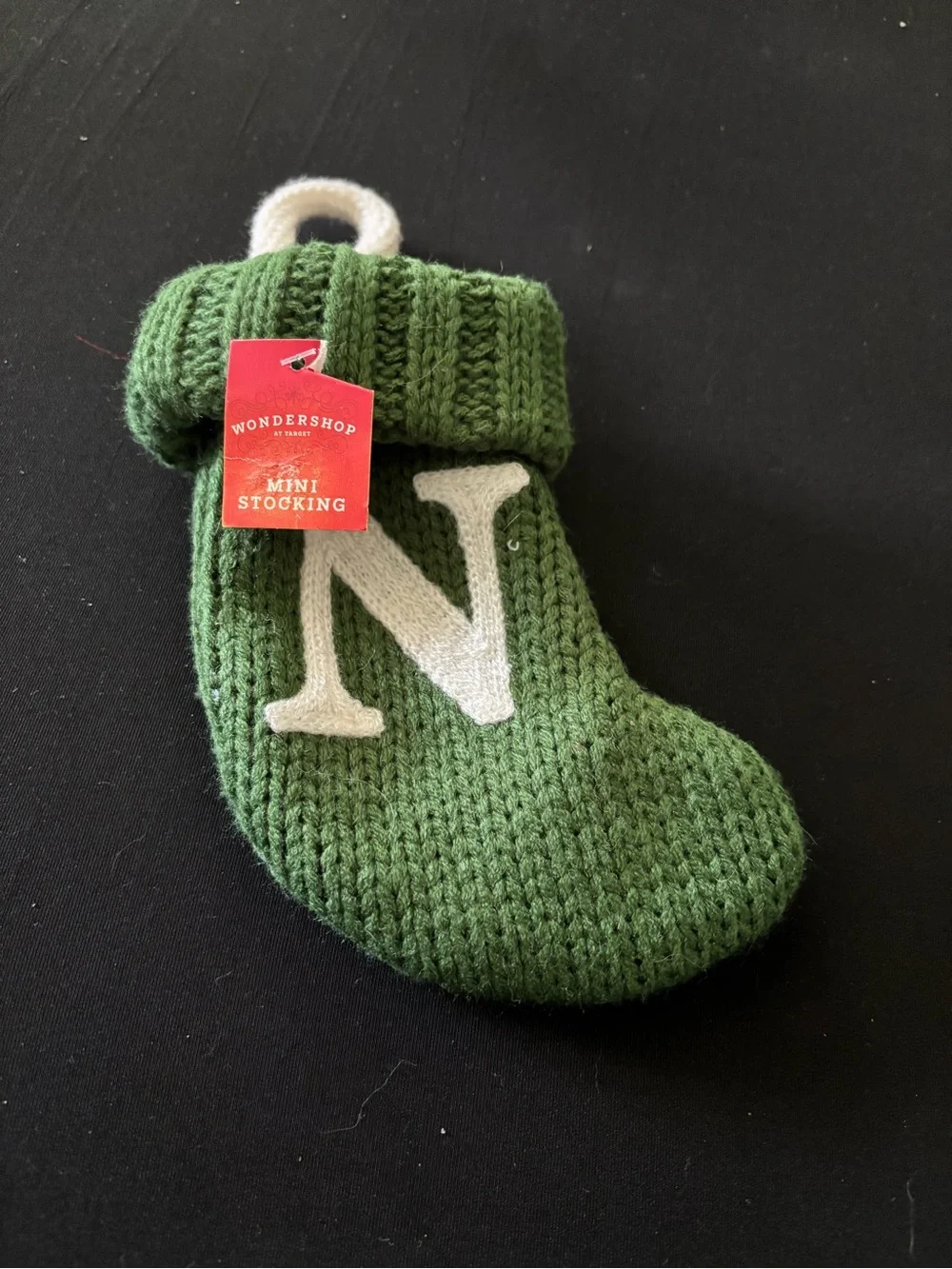 Wondershop Green Knit Mini Stocking with Cream 'N' Accent